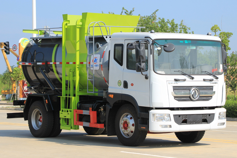 國六東風D9 9.5方 餐廚垃圾車(圓罐){i}