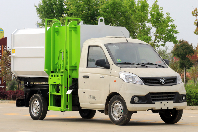 國六福田祥菱 3方 掛桶垃圾車{i}